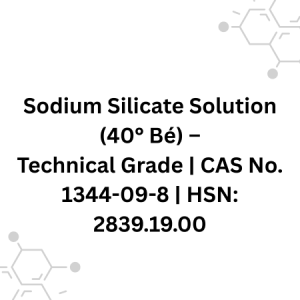 Sodium Silicate Solution (40° Bé) – 1L Technical Grade CAS No. 1344-09-8 HSN 2839.19.00